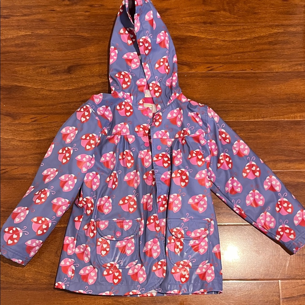Hatley Kids Ladybug Raincoat in Purple and Red